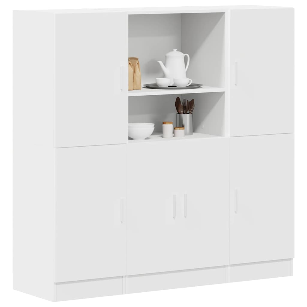 vidaXL Ensemble de 3 meubles de cuisine Blanc Bois d'ingénierie