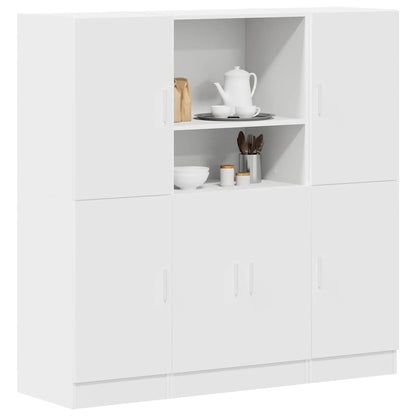 vidaXL Ensemble de 3 meubles de cuisine Blanc Bois d'ingénierie