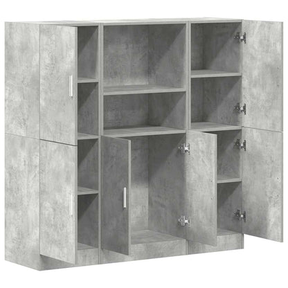 vidaXL 3-tlg. Küchenschrank-Set Betongrau Holzwerkstoff