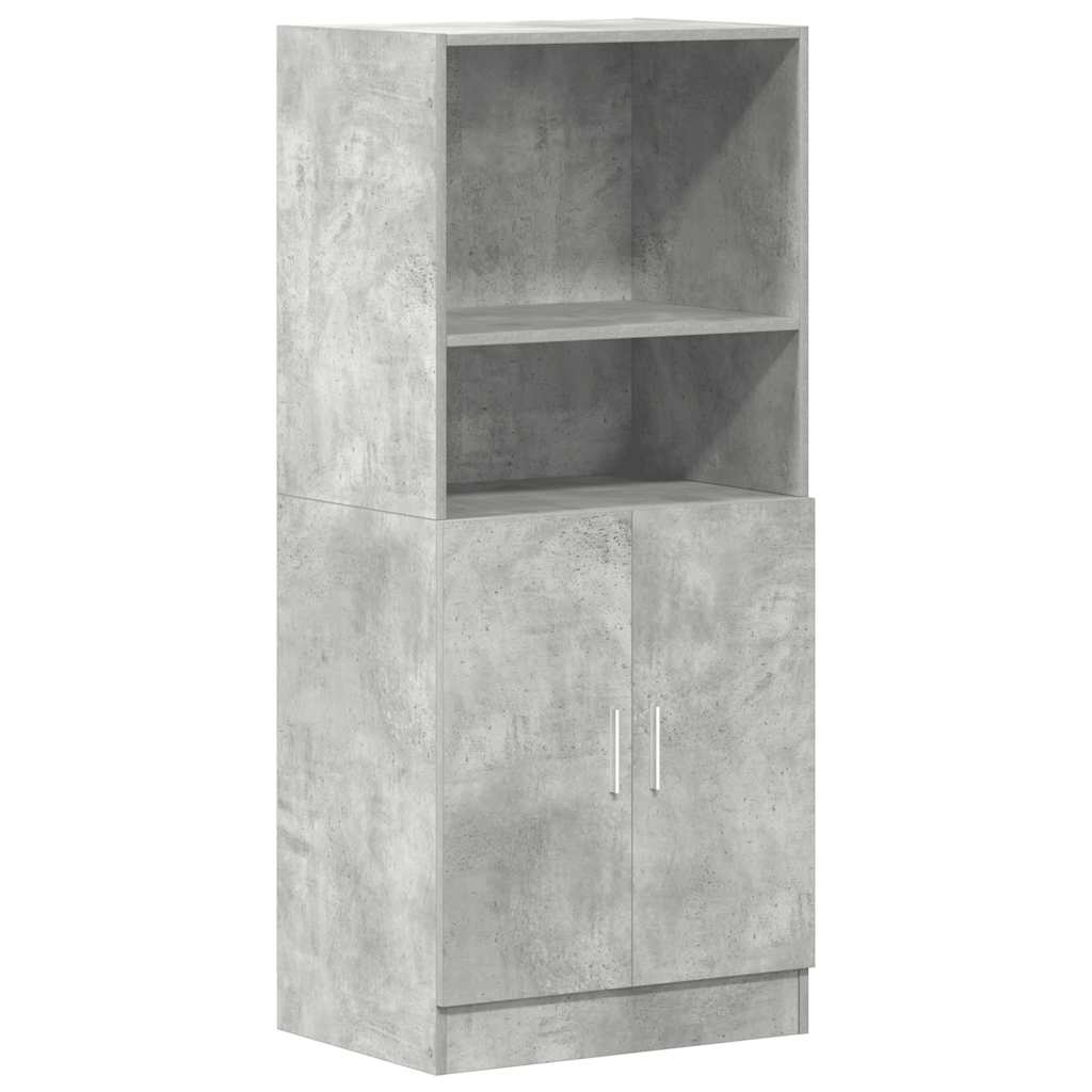 vidaXL 3-tlg. Küchenschrank-Set Betongrau Holzwerkstoff
