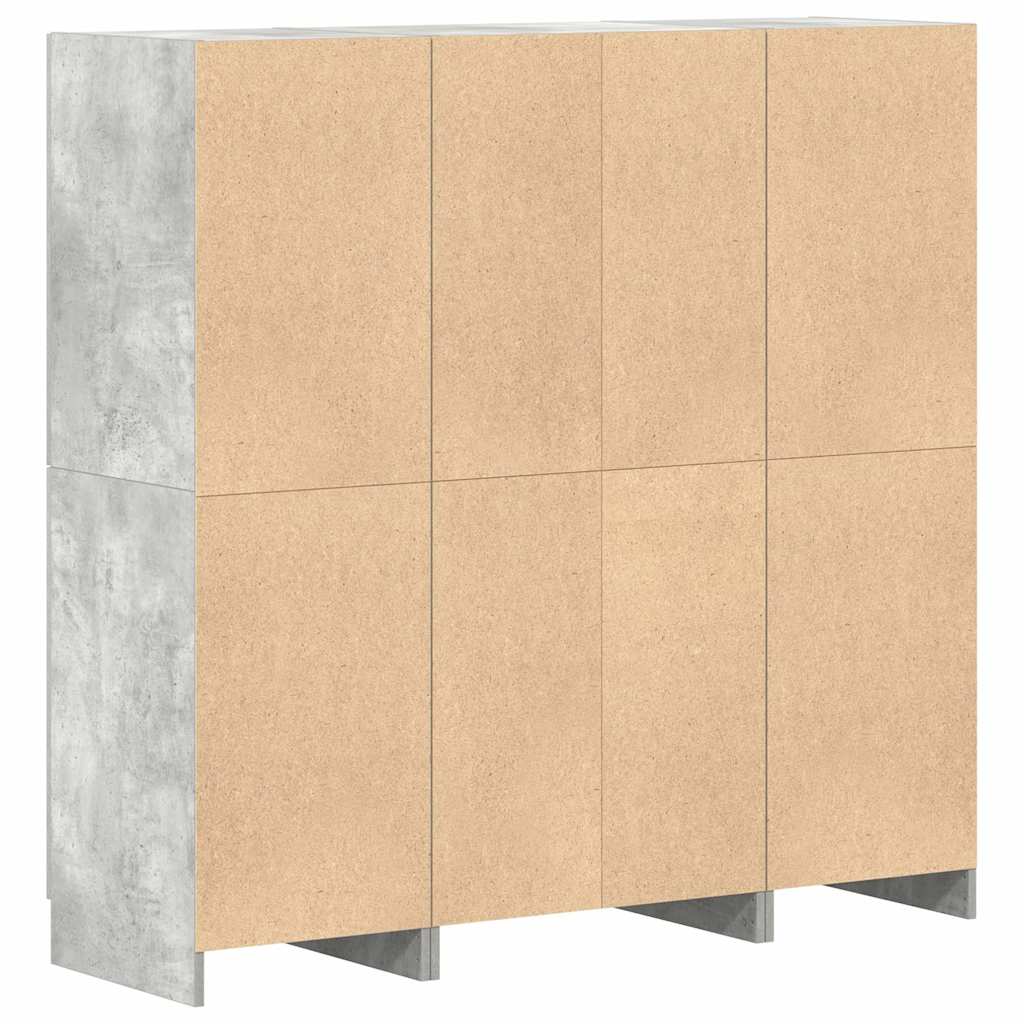 vidaXL 3-tlg. Küchenschrank-Set Betongrau Holzwerkstoff