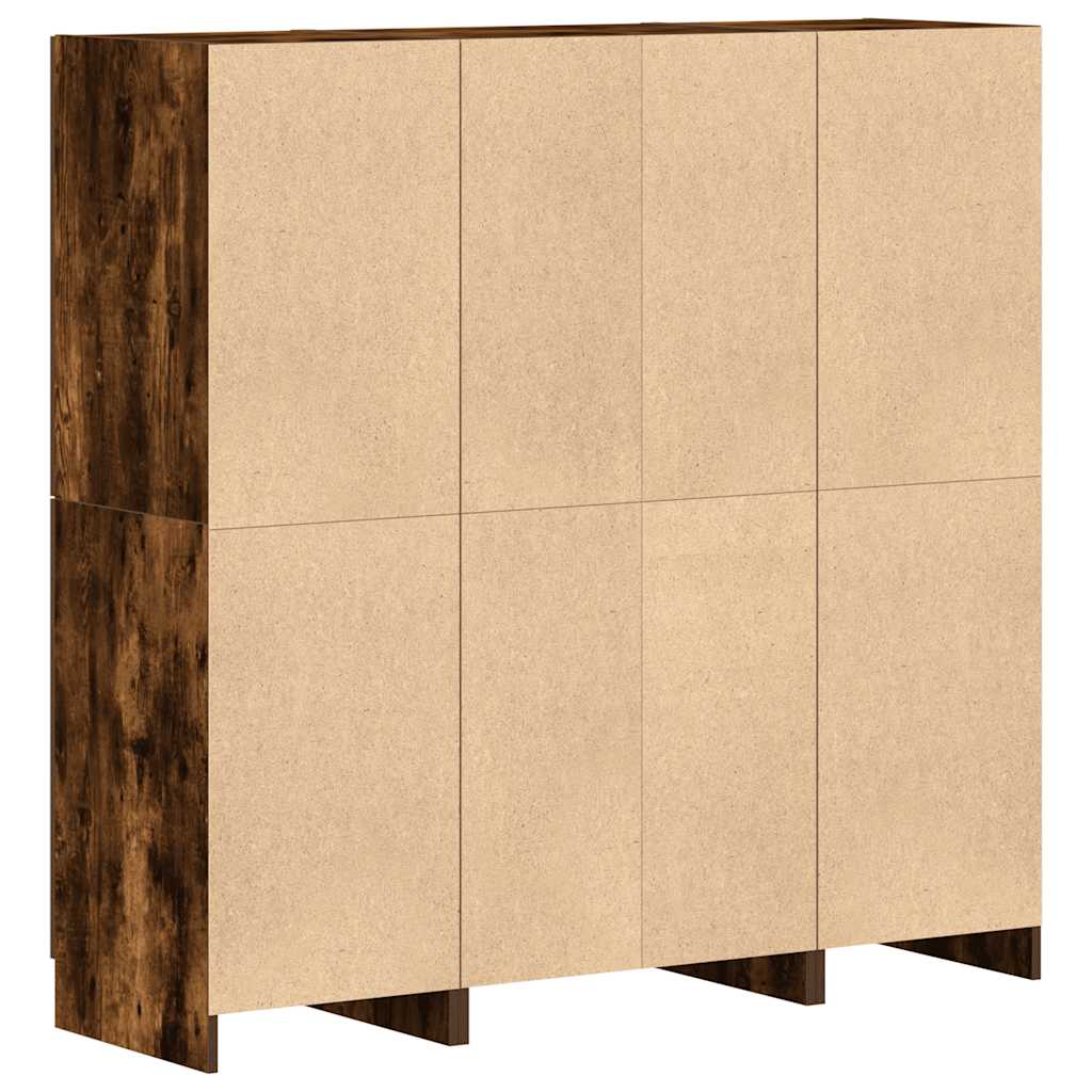vidaXL 3-tlg. Küchenschrank-Set Räuchereiche Holzwerkstoff