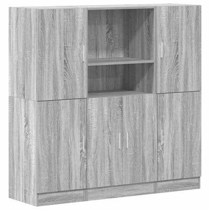 vidaXL Ensemble de 3 meubles de cuisine Gris Sonoma Aggloméré