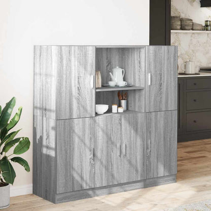 vidaXL Ensemble de 3 meubles de cuisine Gris Sonoma Aggloméré