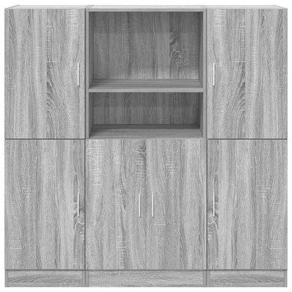 vidaXL Ensemble de 3 meubles de cuisine Gris Sonoma Aggloméré