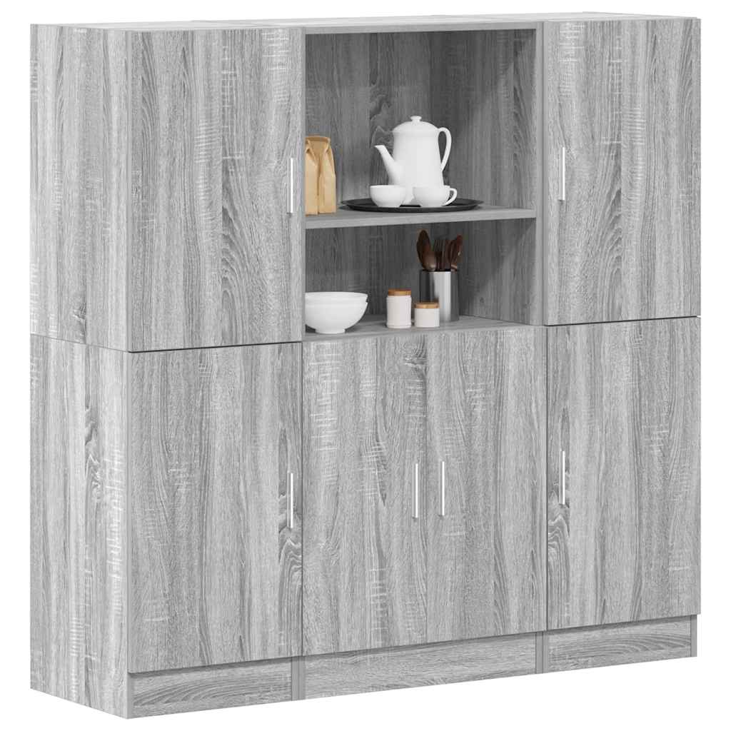 vidaXL Ensemble de 3 meubles de cuisine Gris Sonoma Aggloméré