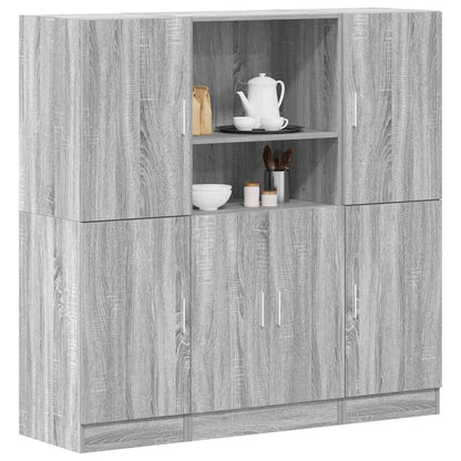 vidaXL Ensemble de 3 meubles de cuisine Gris Sonoma Aggloméré