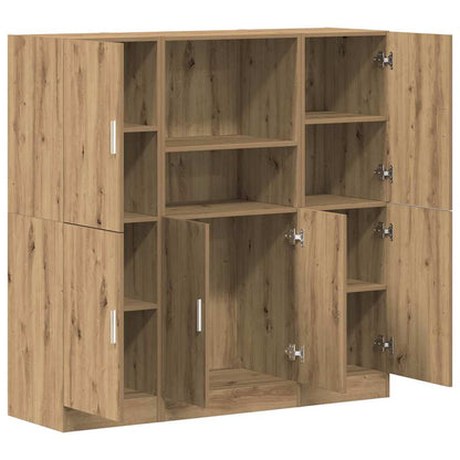 vidaXL 3-tlg. Küchenschrank-Set Artisan-Eiche Holzwerkstoff