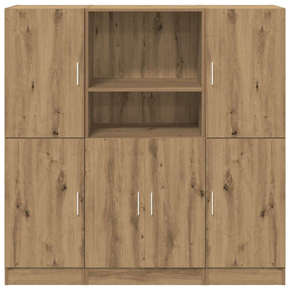 vidaXL 3-tlg. Küchenschrank-Set Artisan-Eiche Holzwerkstoff