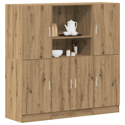 vidaXL 3-tlg. Küchenschrank-Set Artisan-Eiche Holzwerkstoff