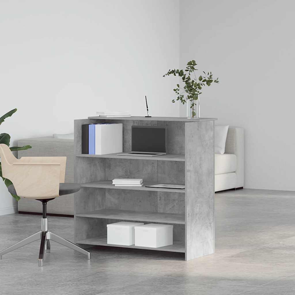 vidaXL Empfangstheke Betongrau 100x50x103,5 cm Holzwerkstoff