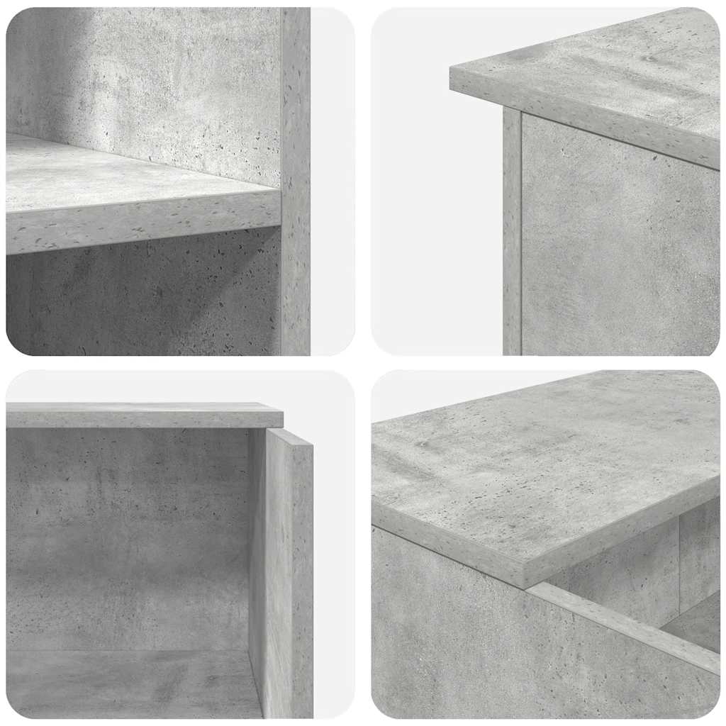 vidaXL Empfangstheke Betongrau 100x50x103,5 cm Holzwerkstoff