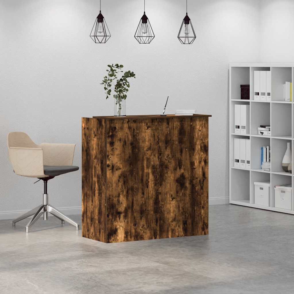 vidaXL Empfangstheke Räuchereiche 100x50x103,5 cm Holzwerkstoff