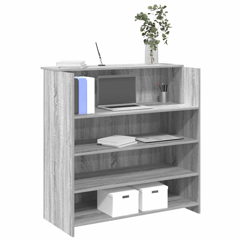 vidaXL Empfangstheke Grau Sonoma 100x50x103,5 cm Holzwerkstoff