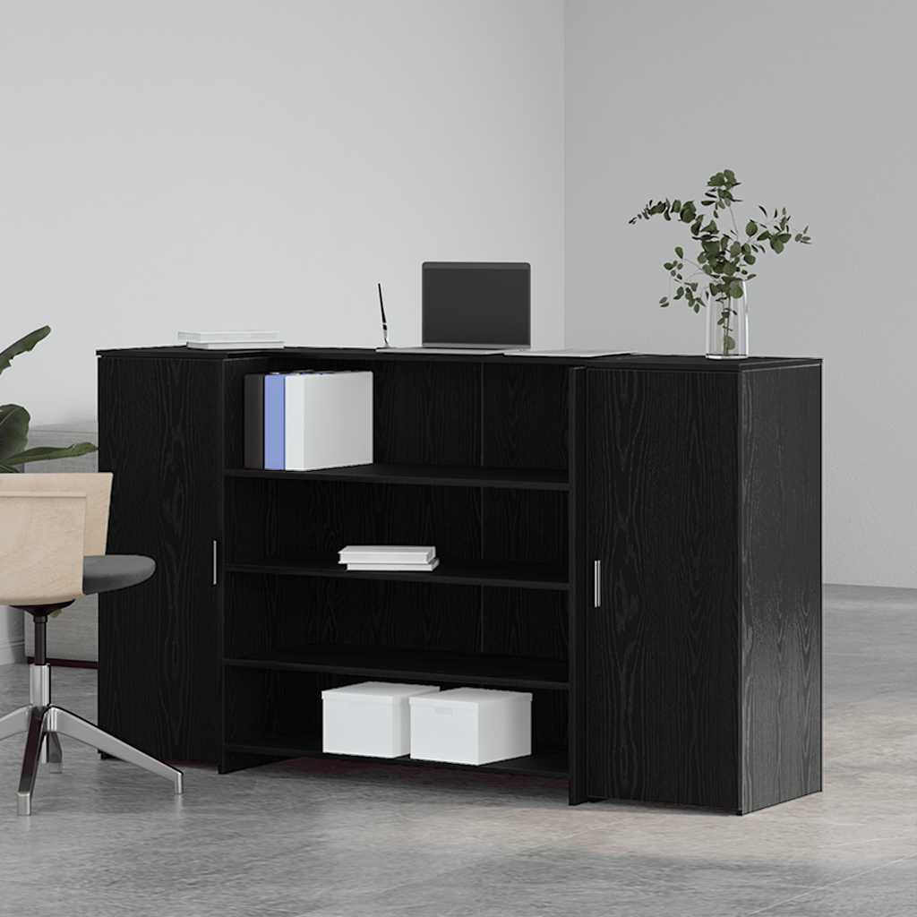 vidaXL Empfangstresen Schwarze Eiche 180 x 50 x 103,5 cm Holzwerkstoff