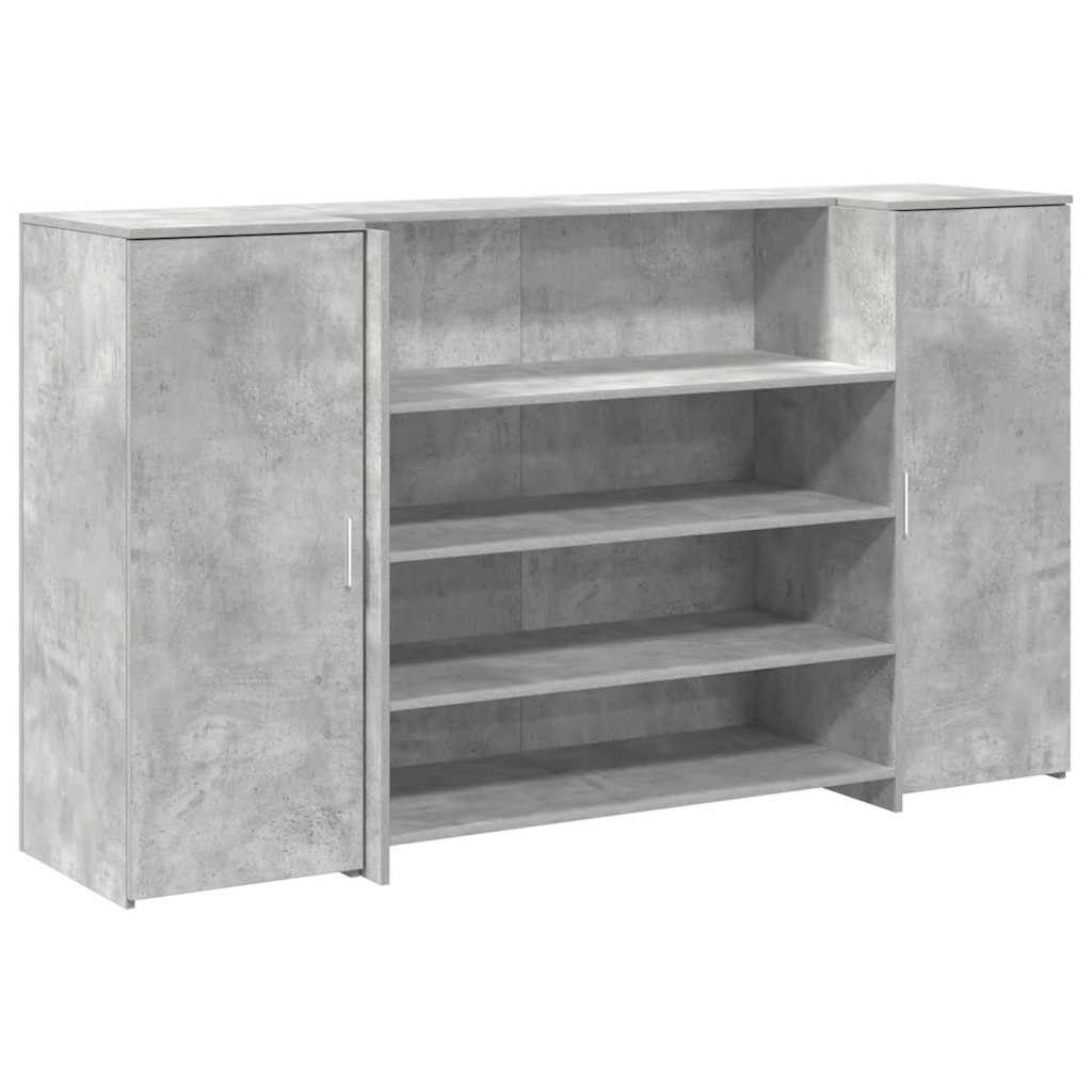 vidaXL Empfangstheke Betongrau 180x50x103,5 cm Holzwerkstoff