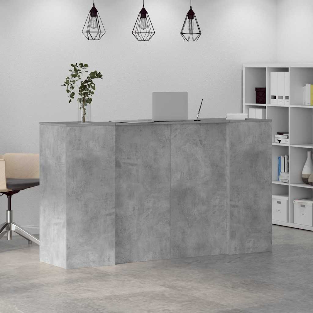 vidaXL Empfangstheke Betongrau 180x50x103,5 cm Holzwerkstoff