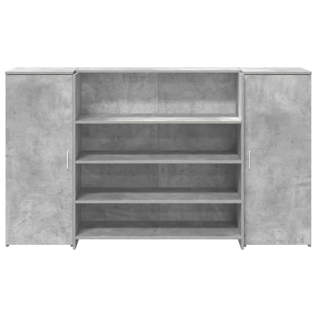 vidaXL Empfangstheke Betongrau 180x50x103,5 cm Holzwerkstoff