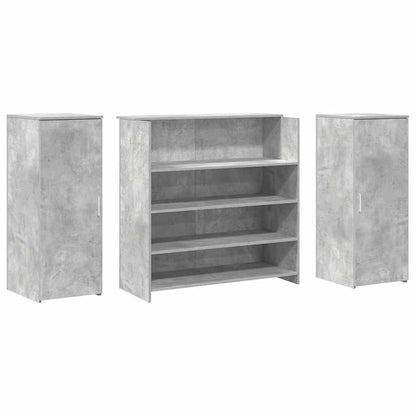 vidaXL Empfangstheke Betongrau 180x50x103,5 cm Holzwerkstoff