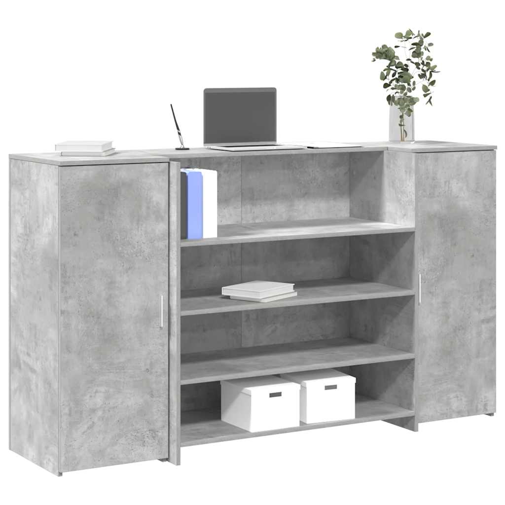 vidaXL Empfangstheke Betongrau 180x50x103,5 cm Holzwerkstoff