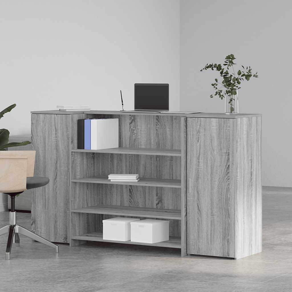 vidaXL Empfangstheke Grau Sonoma 180x50x103,5 cm Holzwerkstoff