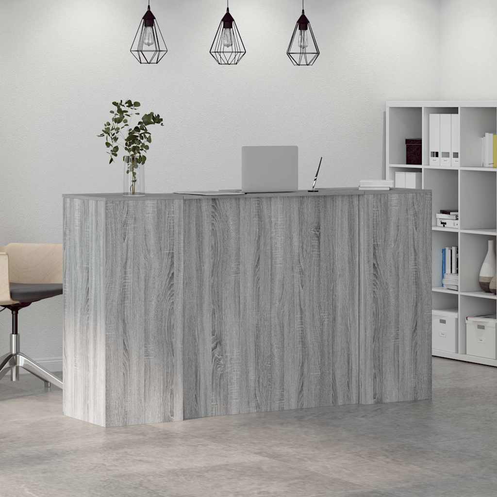 vidaXL Empfangstheke Grau Sonoma 180x50x103,5 cm Holzwerkstoff