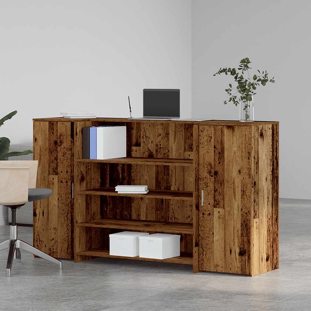 vidaXL Empfangstheke Altholz-Optik 180x50x103,5 cm Holzwerkstoff