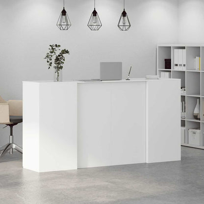 vidaXL Comptoir de réception blanc 200 x 50 x 103,5 cm en bois d'ingénierie