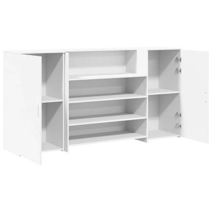 vidaXL Comptoir de réception blanc 200 x 50 x 103,5 cm en bois d'ingénierie