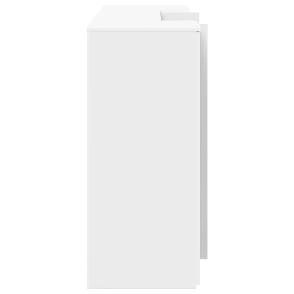 vidaXL Comptoir de réception blanc 200 x 50 x 103,5 cm en bois d'ingénierie