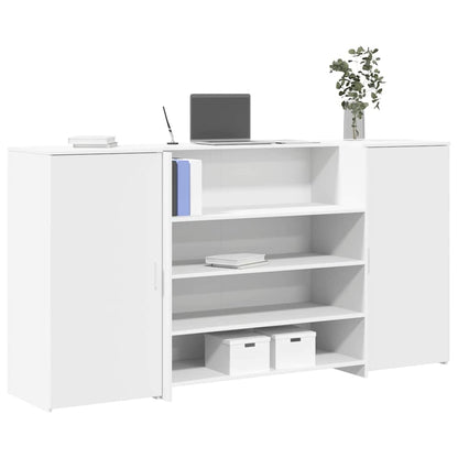 vidaXL Comptoir de réception blanc 200 x 50 x 103,5 cm en bois d'ingénierie