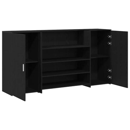 vidaXL Empfangstresen Schwarze Eiche 200 x 50 x 103,5 cm Holzwerkstoff