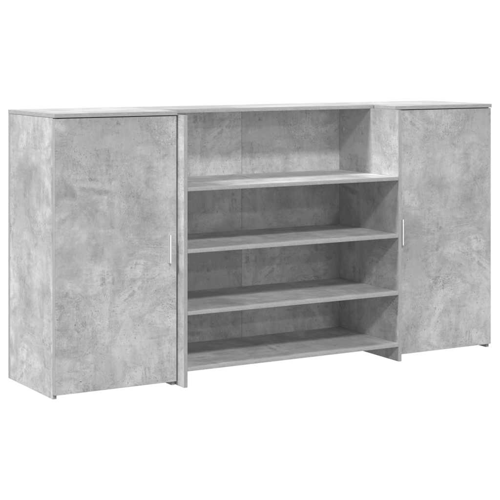vidaXL Empfangstheke Betongrau 200x50x103,5 cm Holzwerkstoff