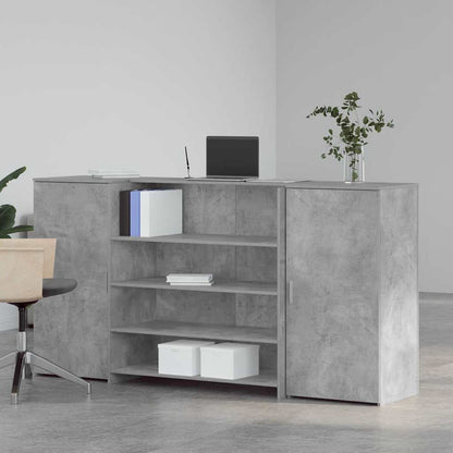 vidaXL Empfangstheke Betongrau 200x50x103,5 cm Holzwerkstoff