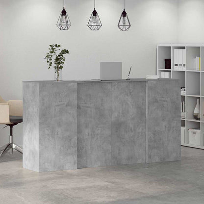 vidaXL Empfangstheke Betongrau 200x50x103,5 cm Holzwerkstoff