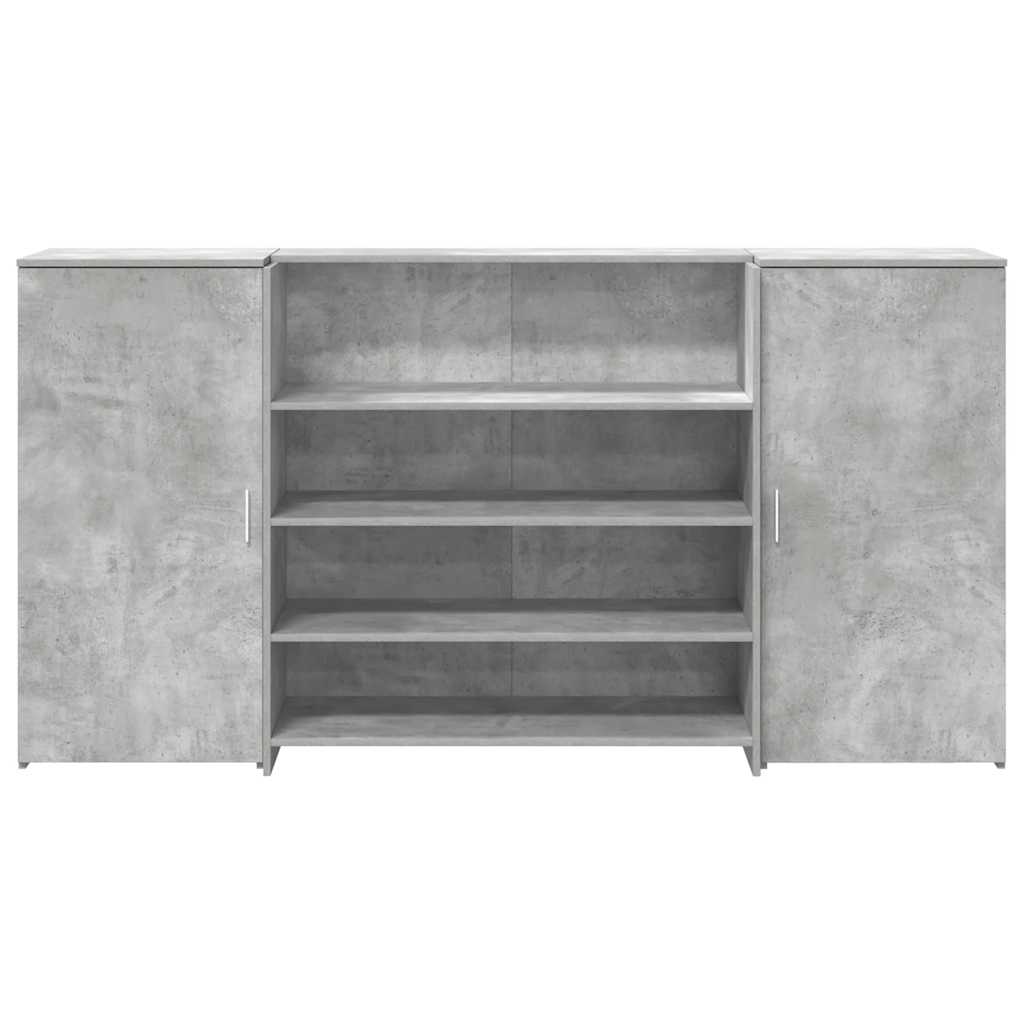 vidaXL Empfangstheke Betongrau 200x50x103,5 cm Holzwerkstoff