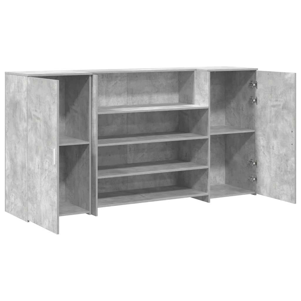 vidaXL Empfangstheke Betongrau 200x50x103,5 cm Holzwerkstoff