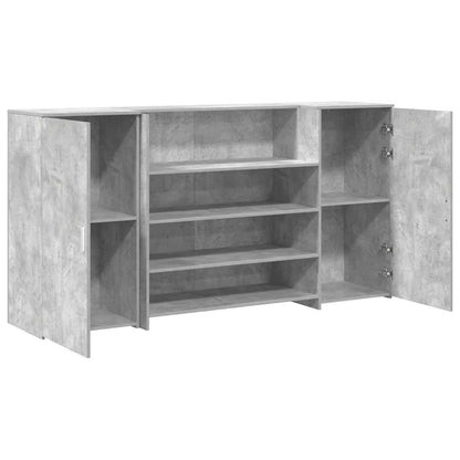 vidaXL Empfangstheke Betongrau 200x50x103,5 cm Holzwerkstoff