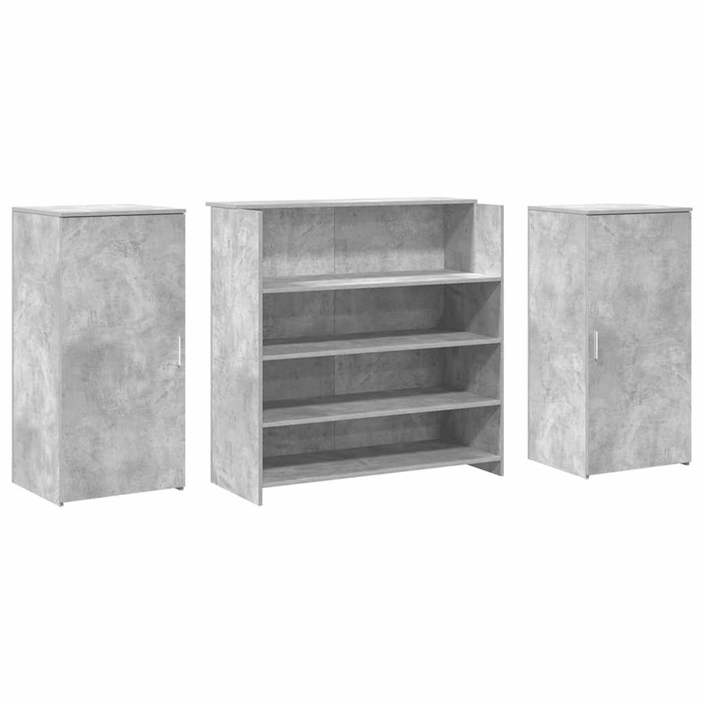 vidaXL Empfangstheke Betongrau 200x50x103,5 cm Holzwerkstoff
