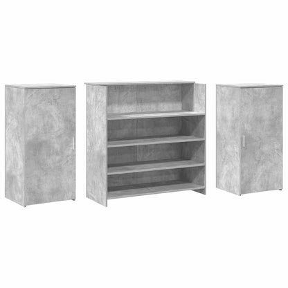 vidaXL Empfangstheke Betongrau 200x50x103,5 cm Holzwerkstoff