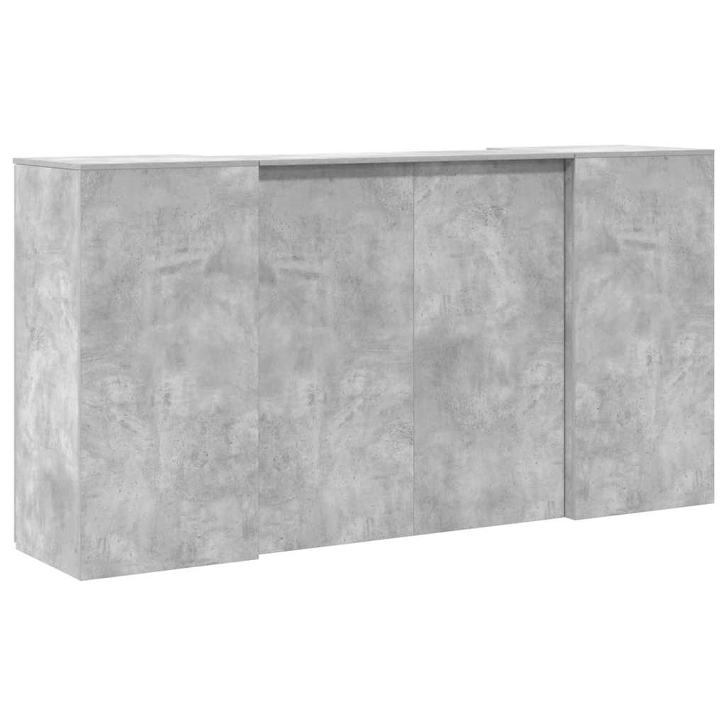 vidaXL Empfangstheke Betongrau 200x50x103,5 cm Holzwerkstoff