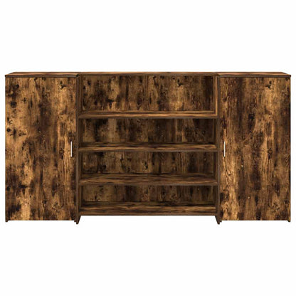vidaXL Empfangstheke Räuchereiche 200x50x103,5 cm Holzwerkstoff