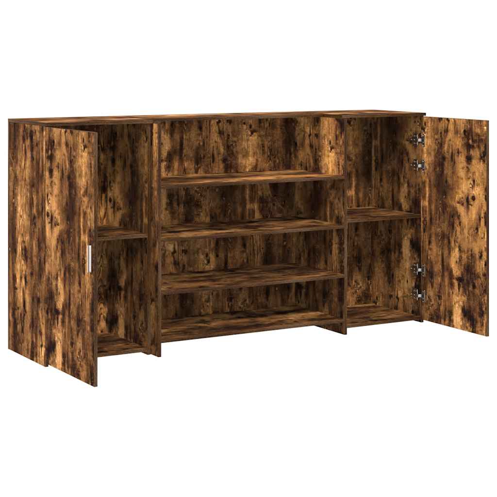 vidaXL Empfangstheke Räuchereiche 200x50x103,5 cm Holzwerkstoff