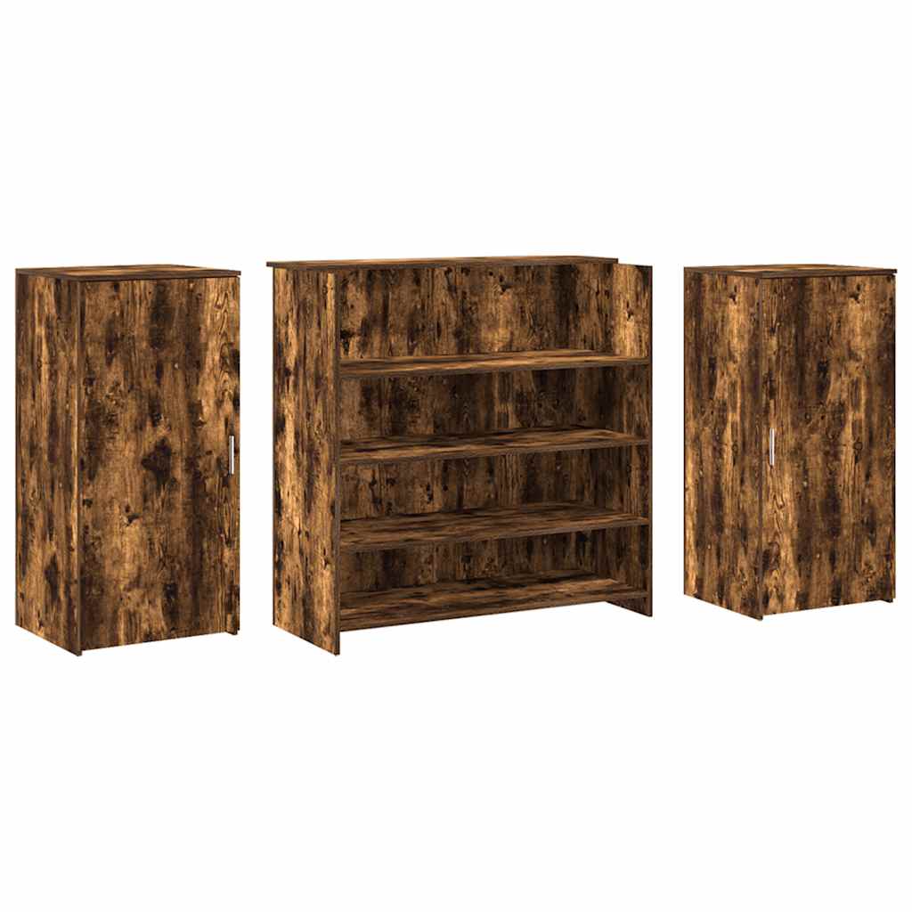 vidaXL Empfangstheke Räuchereiche 200x50x103,5 cm Holzwerkstoff