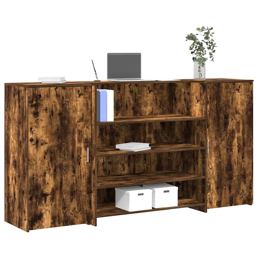 vidaXL Empfangstheke Räuchereiche 200x50x103,5 cm Holzwerkstoff
