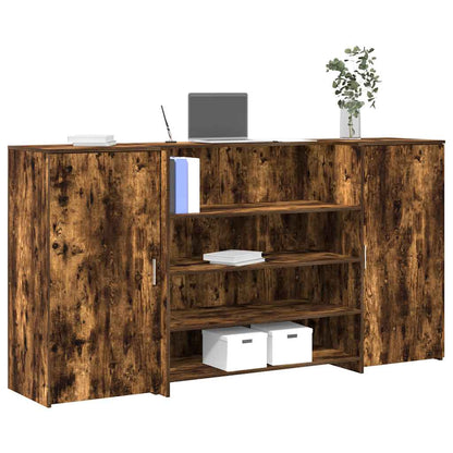 vidaXL Empfangstheke Räuchereiche 200x50x103,5 cm Holzwerkstoff