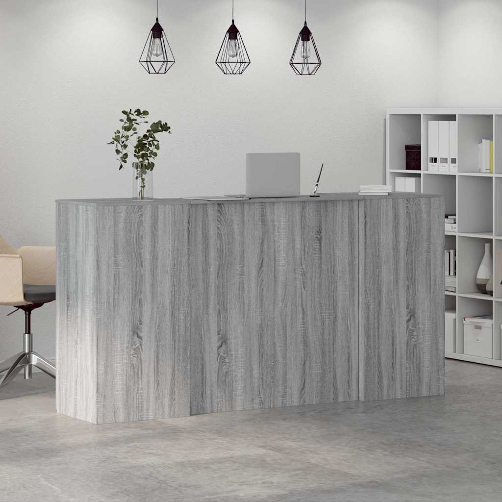 vidaXL Empfangstheke Grau Sonoma 200x50x103,5 cm Holzwerkstoff