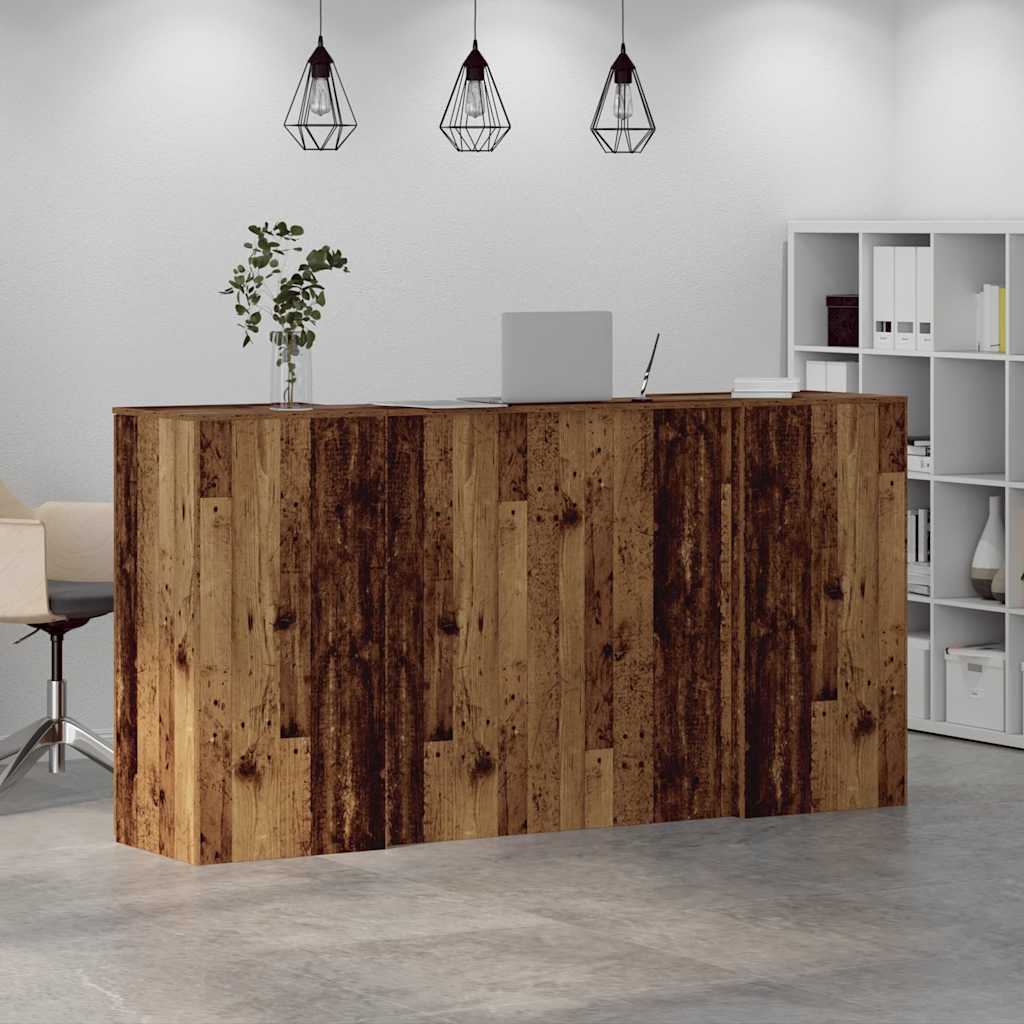 vidaXL Empfangstheke Altholz-Optik 200x50x103,5 cm Holzwerkstoff