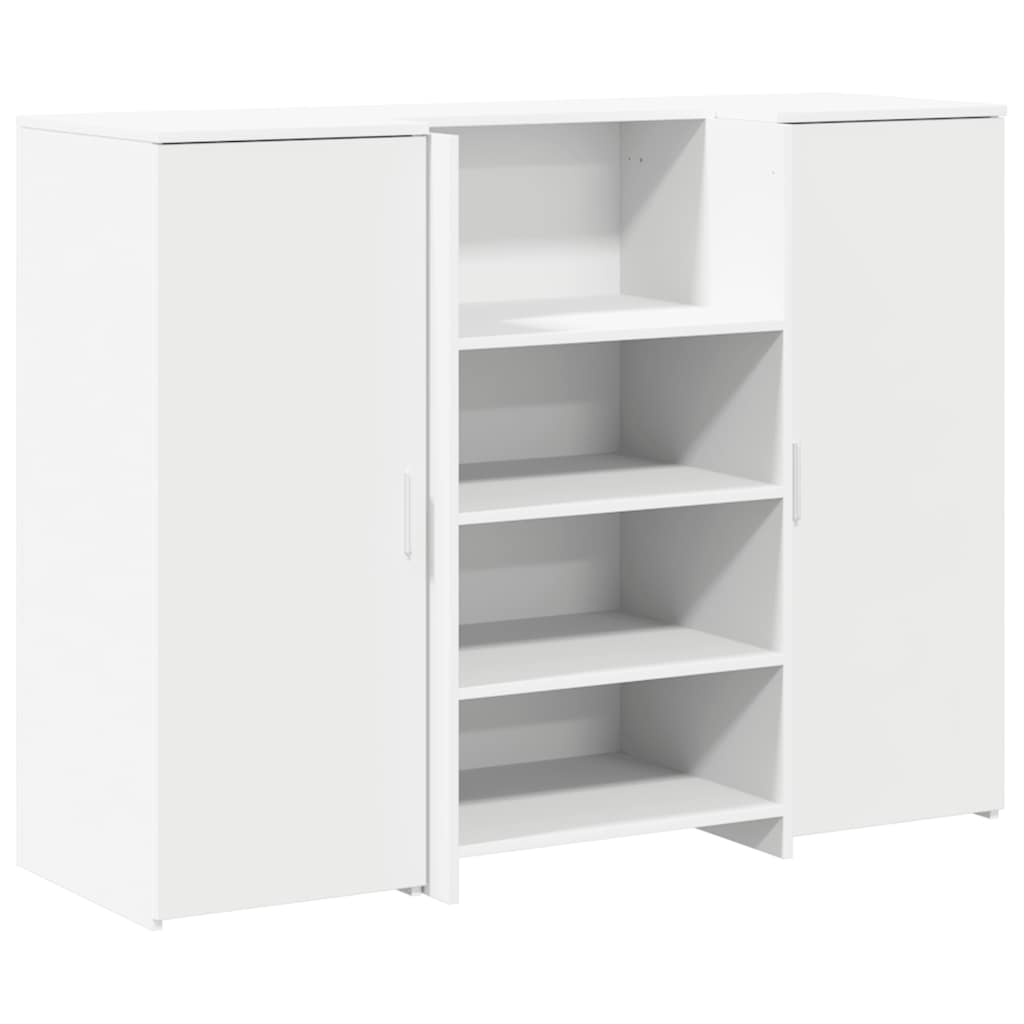 vidaXL Empfangstheke Weiß 135x50x103,5 cm Holzwerkstoff