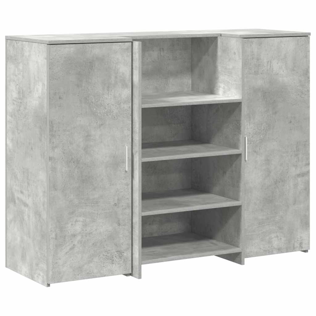 vidaXL Empfangstheke Betongrau 135x50x103,5 cm Holzwerkstoff